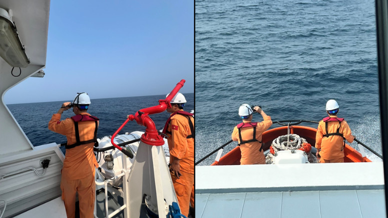 Huy động tối đa phương tiện, bay flycam tìm kiếm thuyền viên sà lan chìm tại Quảng Ngãi